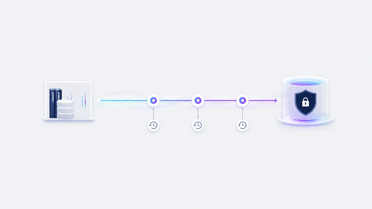 Linha do tempo de recuperação de estados das bases com Continuous Data